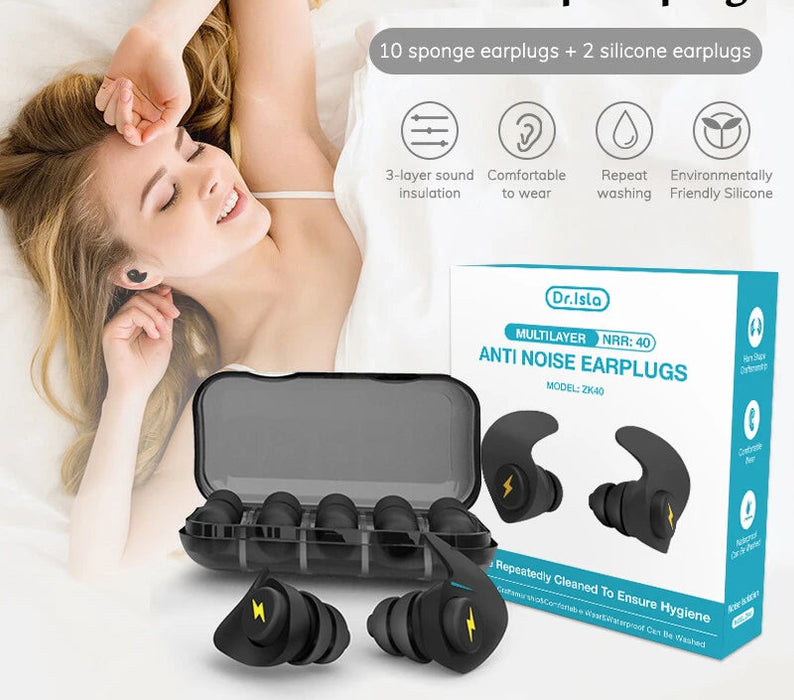 6 Pack Soft Silicone Earplugs For Noise Free Sleep