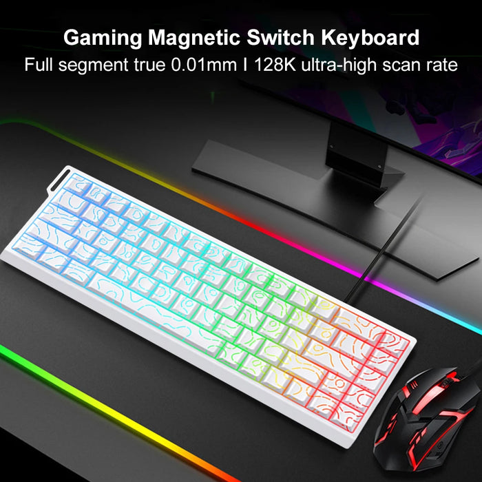 Mechanical Keyboard Magnetic Switch 65% Rate Compact Gaming Keyboard 0.01Mm 128K Rapid Trigg Rapid Trigger Keyboard For Pc Gamer