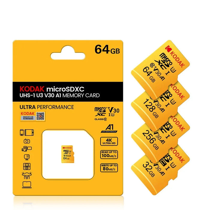 Kodak 64gb Microsd Card C10 Tf Memory Card For Phone Drone Camera 512gb U3 V30 4k