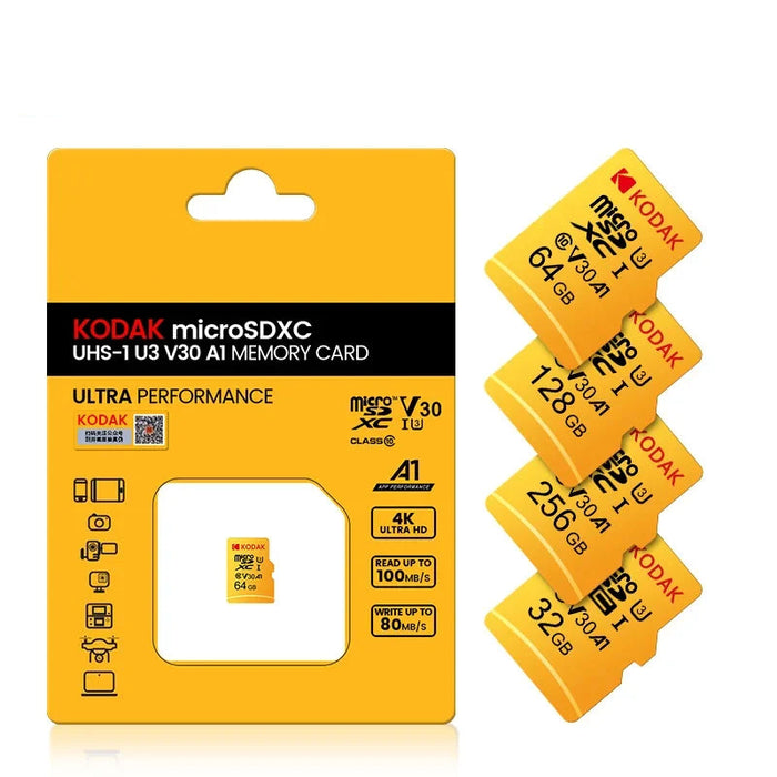 Kodak 64gb Microsd Card C10 Tf Memory Card For Phone Drone Camera 512gb U3 V30 4k