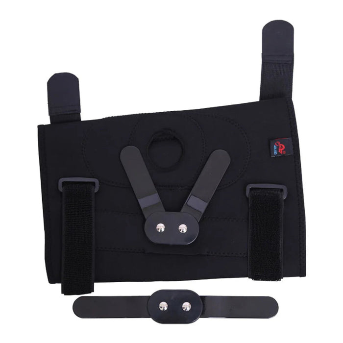 Sports Knee Support Brace With Metal Plate Black