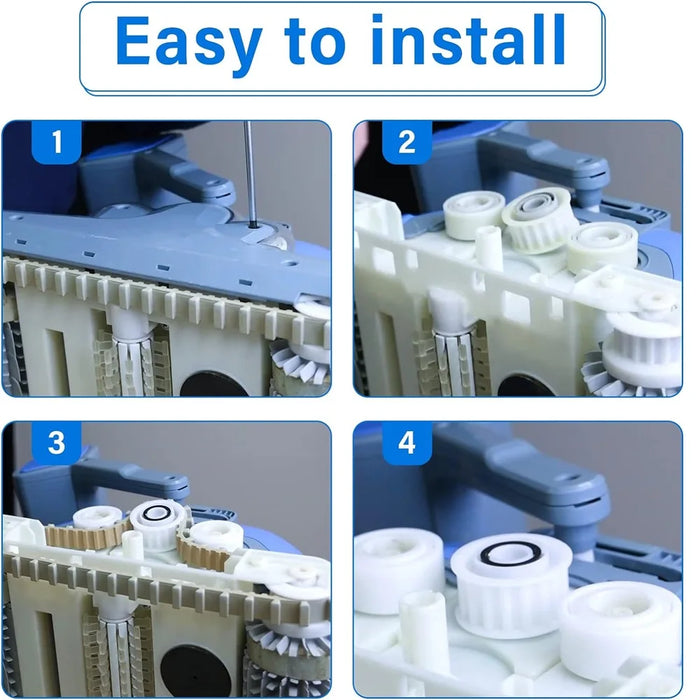 Automatic Robotic Pool Cleaner Replacement Parts Guide Wheels 4 Pack With 2 Pack Pulley Gears 3884997-R6 For Maytronics Dolphin
