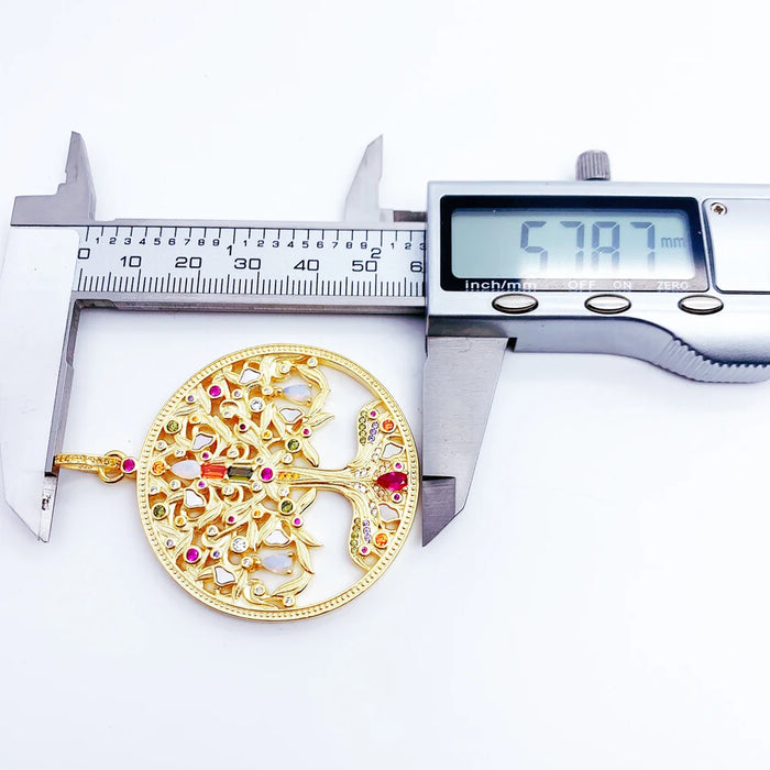 925 Sterling Silver Golden Colourful Tree Pendant 2022 Summer Romantic Jewelry Gift For Women