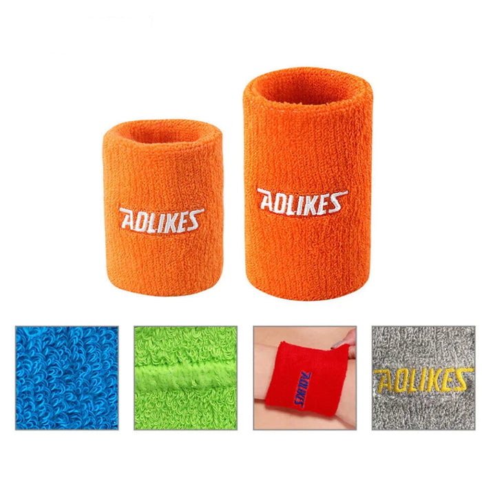 Pair of Moisture Wicking Sports Wristbands For Men & Women Tennis Basketball Running