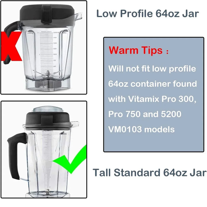 Lid Plug For Vitamix 64Oz Container Blender Fit For Drink Machine 2 Speed Vita Prep Vita Prep 3 Xl Blender Plug