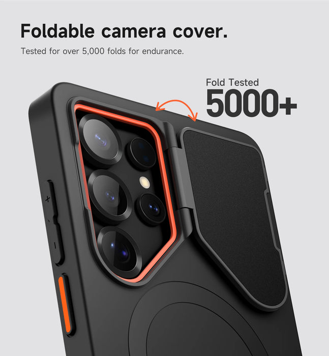 For Samsung Galaxy S25 Ultra 6.9 Inch Magnetic Protective Case With Camera Protector & Adjustable Metal Kickstand