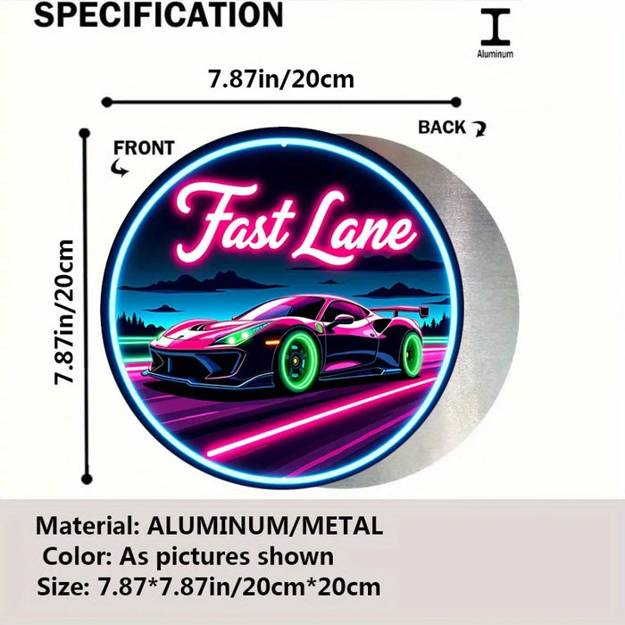 Retro Neon Car Sign Vibrant Wall Decor For Bar & Cafe