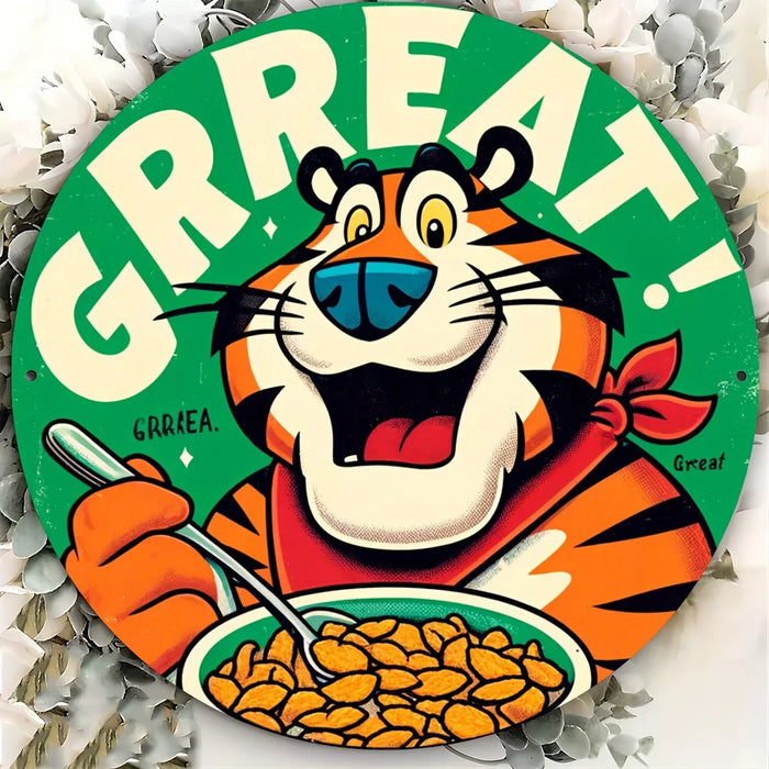 Retro Tiger Aluminum Wall Art Fun Kitchen Decor