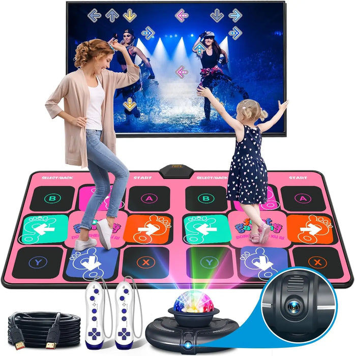 Wireless Dance Mat For Tv / Pc Anti Slip Fitness Music Game Double Controller Foldable