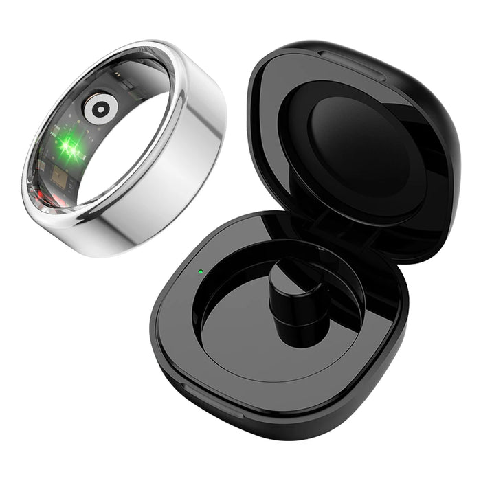 Unisex Smart Ring With Charging Case - 39 Days Battery Health Monitor 5Atm Waterproof
