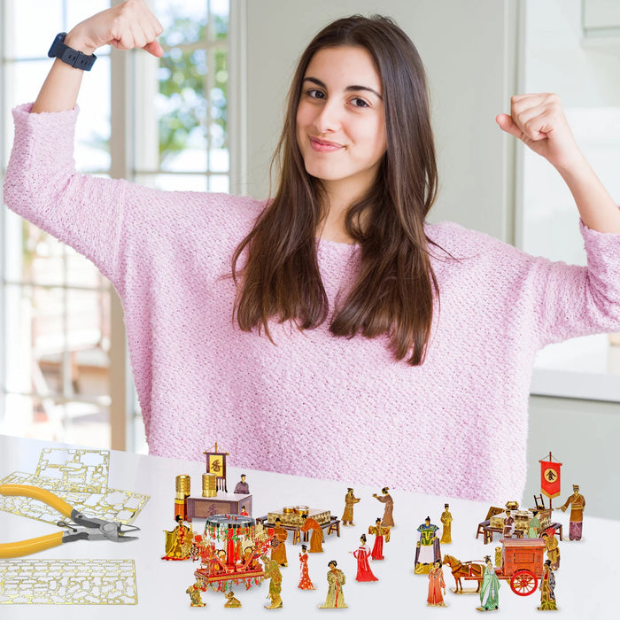 Adult 3D Metal Puzzle Set For Datang Street Scene Diy Brain Teaser