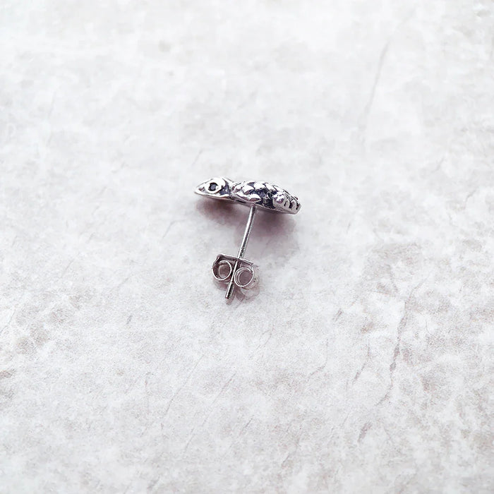 925 Sterling Silver Blackened Snake Ear Studs