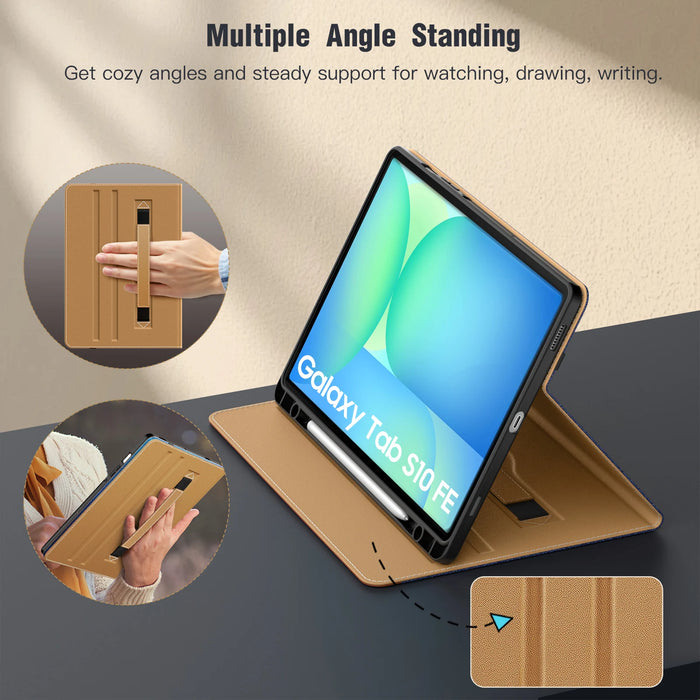 For Samsug Galaxy Tab S10 Fe 10.9 2025 Sm-X520 / Sm-X526 / Sm-X526B Pu Leather Multi-Angle Stand Case With S Pen Holder