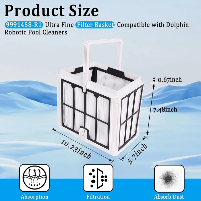 9991458-R1 Ultra Fine Filter Basket Compatible With Dolphin Active 20 M600 Proteus Dx4 Triton Ps Robotic Pool