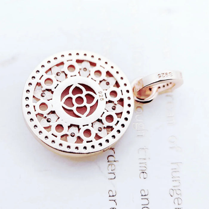 925 Sterling Silver Romantic Rose Gold Ornament Pendant Fashion Accessory For Women