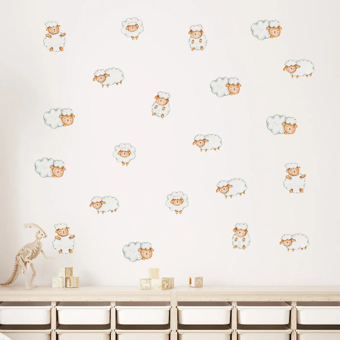 3 Piece Adorable Sheep Wall Stickers For Kids Room Decor
