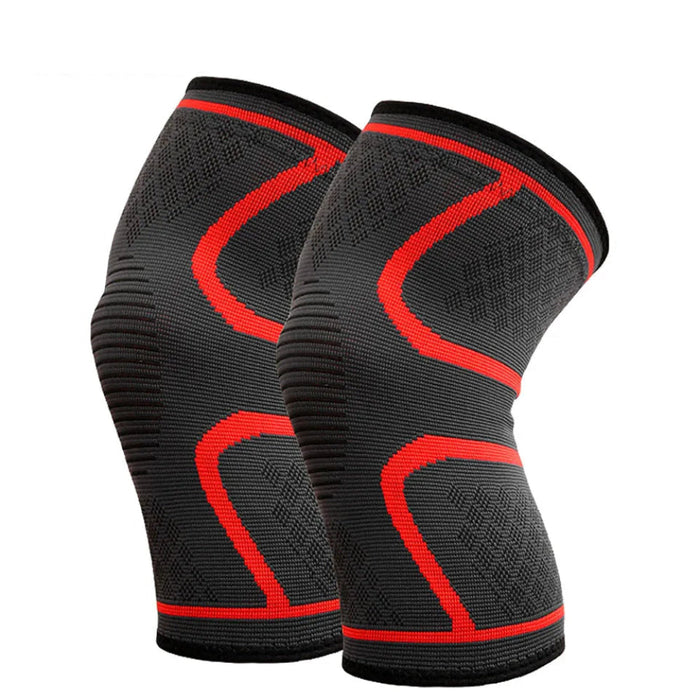 Pair of Breathable Compression Knee Support Sleeve Gym & Sports Protector