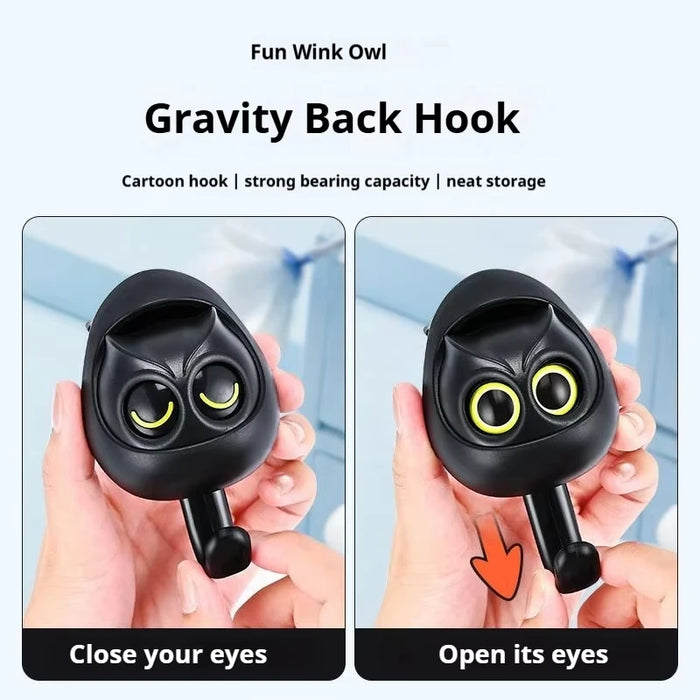 Cartoon Owl Car Seat Back Hook Large Load-Bearing Can Open / Close Eyes Universal Headrest Holder