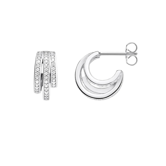 925 Sterling Silver Vintage Hinged Hoop Earrings Women Fine Jewelry