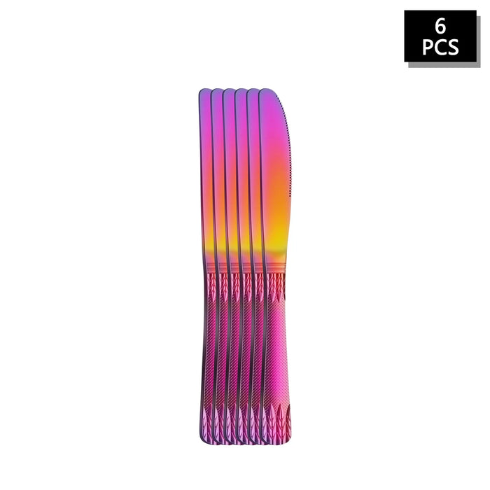 4 / 6 / 16 / 24 Piece Colourful Stainless Steel Cutlery Set For Family Hotel Party