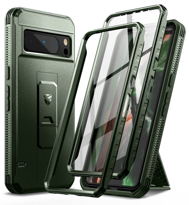 For Google Pixel 8 Pro 6.7"Heavy Duty Military Grade Protection Shockproof Rugged Case Holder Withbuilt-In Screen Protector
