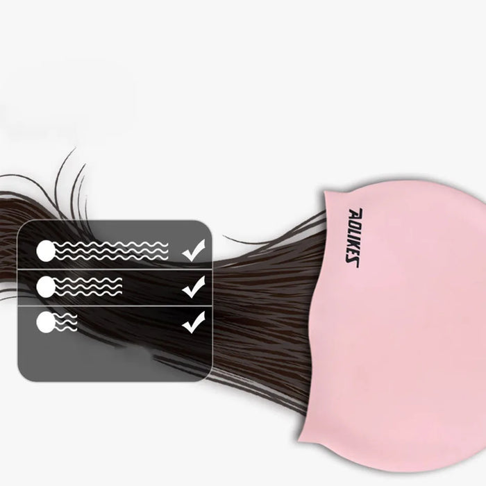 Non Slip Silicone Swim Cap Waterproof Wrinkle Free Men & Women