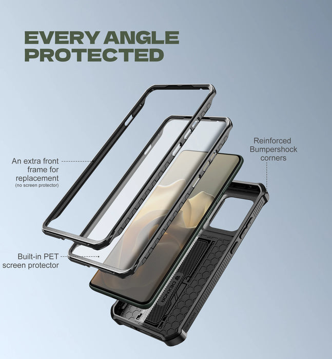 For Motorola Moto Edge 2025 Kickstand Heavy Duty Protection Shockproof Phone Case With Built-In Magnetic Slide Camera Case