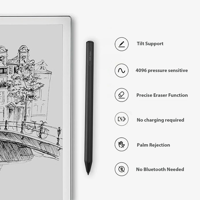 High Precision Stylus For Remarkable 2 4096 Pressure Eraser Palm Rejection