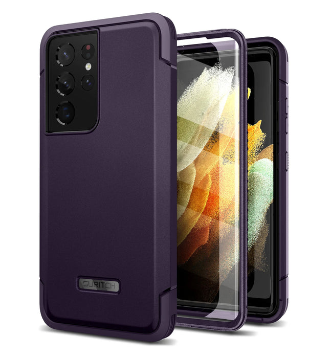 For Samsung Galaxy S21 Ultra 6.8Inch Full-Body Heavy Duty Rugged Shockproof Protective Case With Built-In Screen Protector