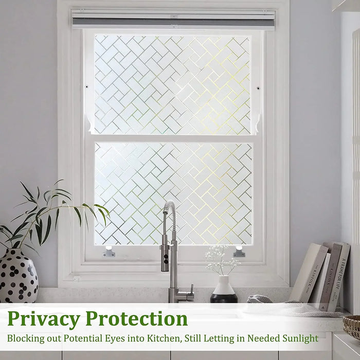 Frosted Window Film - Uv Protection Privacy Cross Pattern - Home / Office