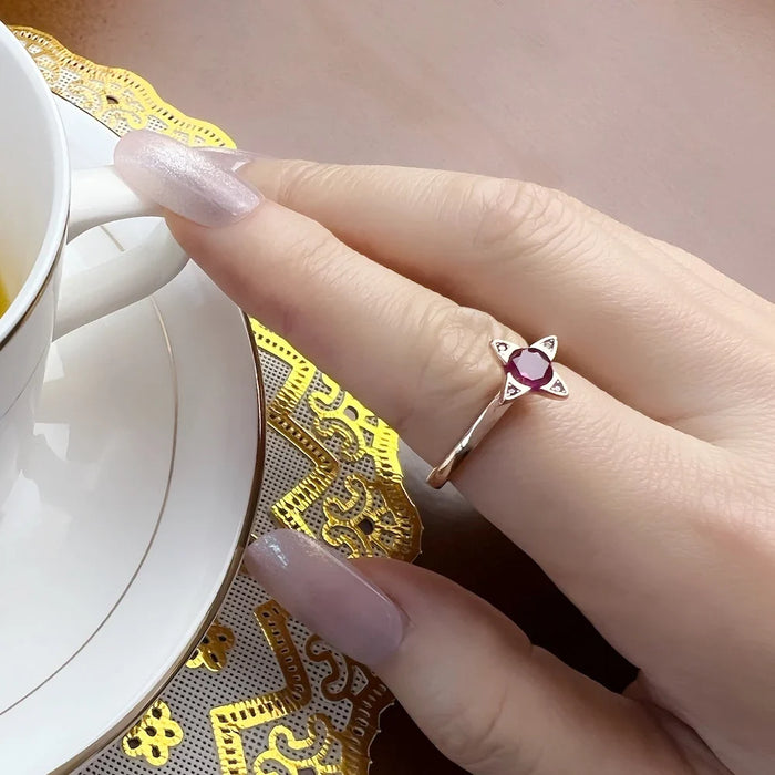 925 Sterling Silver Colourful Stones Paradise Ring Jewelry For Women