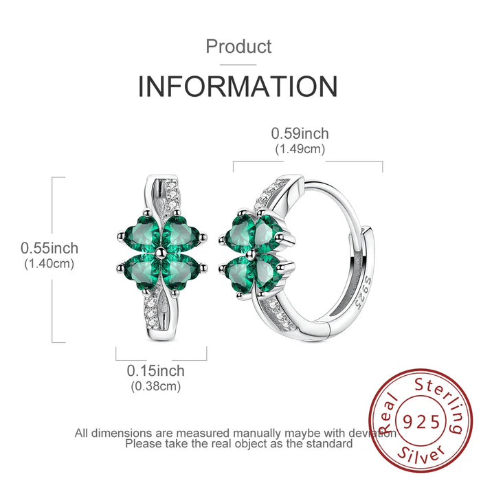 925 Sterling Silver Infinite Clover Earrings Zircon Jewelry For Women