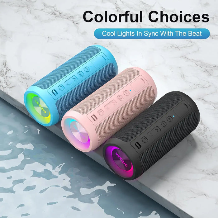 Waterproof Bluetooth Speaker 24W Sound Colourful Lights