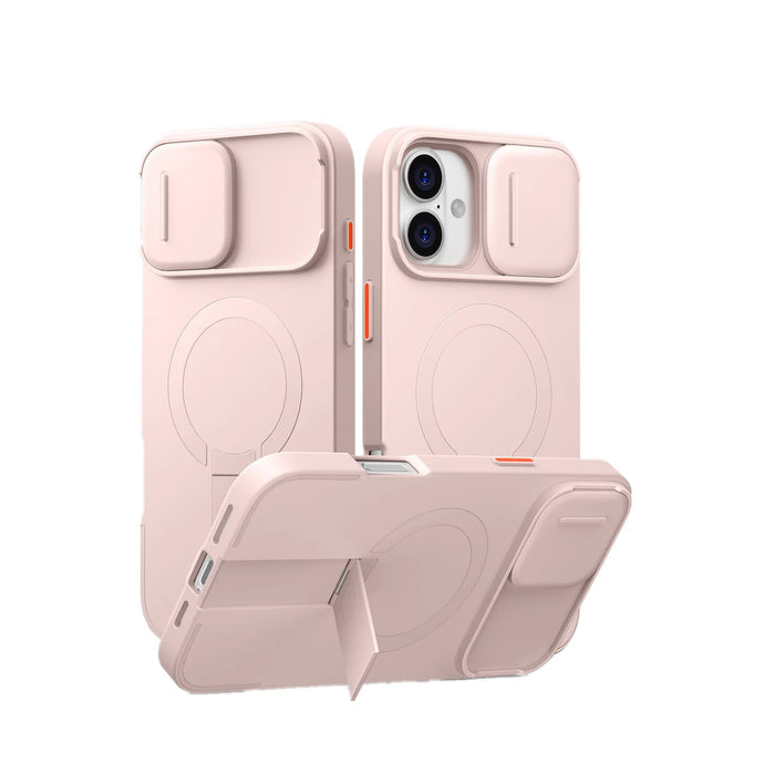 For Iphone 16 Pro Max Slide Camera Shockproof Protective Case With Stand