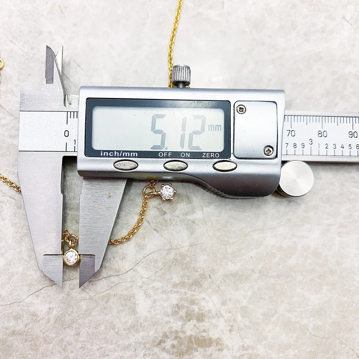 925 Sterling Silver Gold Chain Necklace With White Stones Fine Jewelry For Women European Design