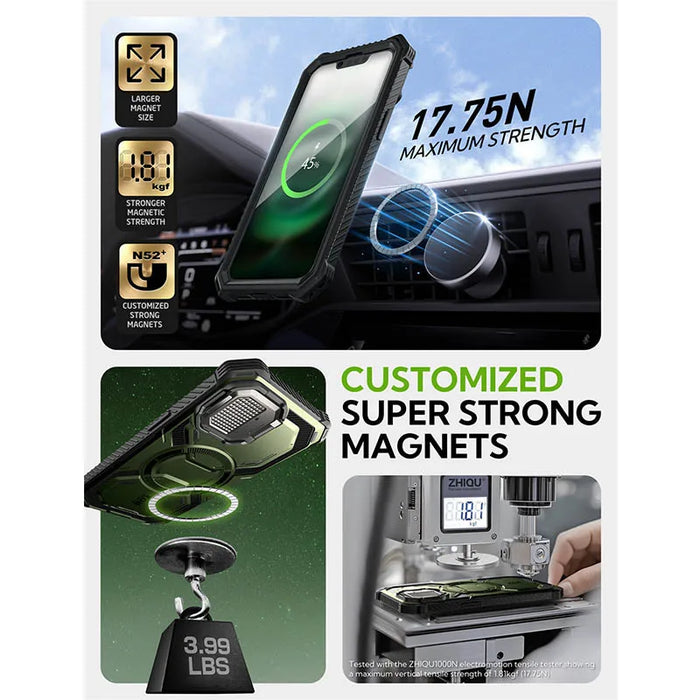 For Iphone 16E Armorbox Full-Body Heavy Duty Military-Grade Protection Rugged Magnetic Phone Case With Stand