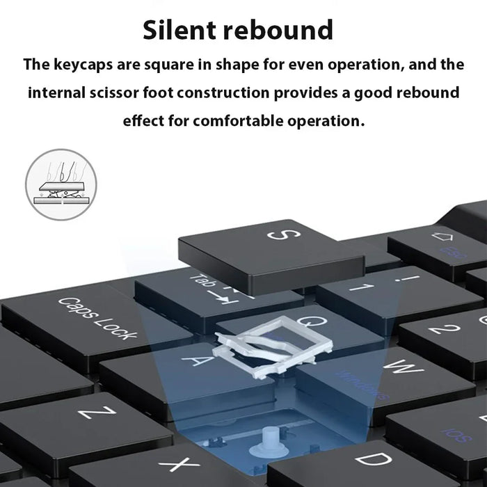 Universal Wireless Keyboard With Touchpad For Ipad Android Windows Silent & Compact