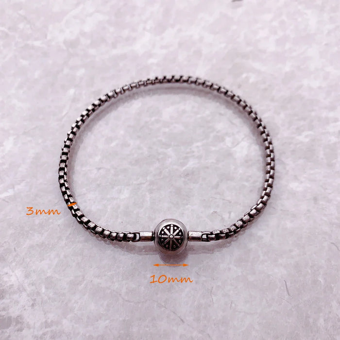 925 Sterling Silver Karma Diy Chain Bracelet Men & Women Fashion Jewelry