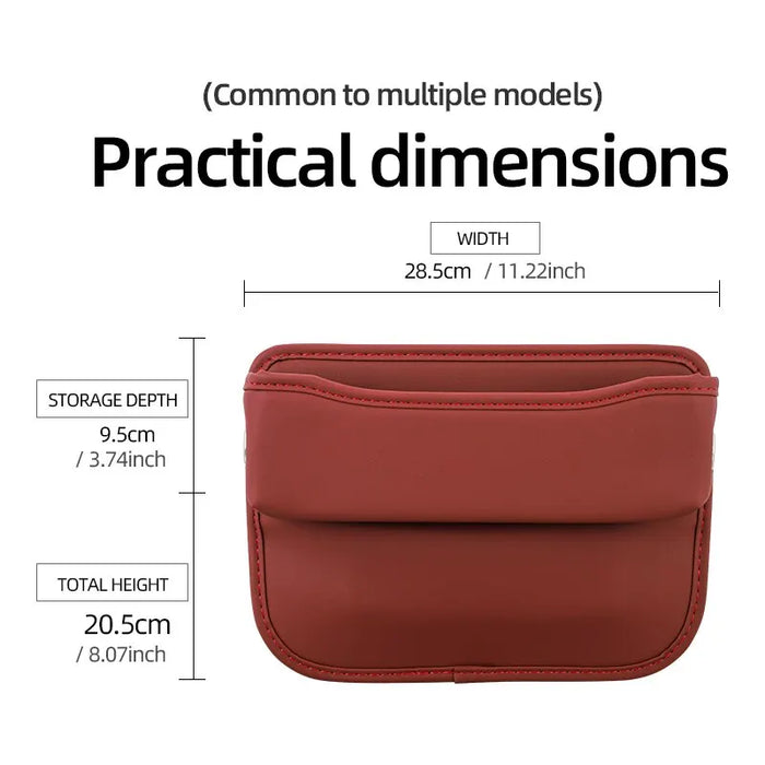 Car Seat Gap Organizer Pu Leather Console Side Pocket Storage Box