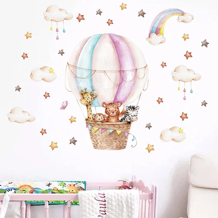 Colourful Animal Balloon Wall Decals For Kids Room Decor