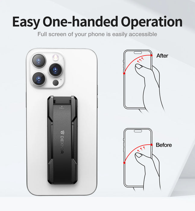 2-In-1 Portable Slim Grip Holder Telescopic Finger Kickstand 2 Cell Phone Strap Adhesive Loop Finger Holder