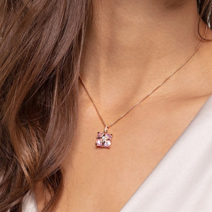 925 Sterling Silver Romantic Rose Gold Star Pendant With Stone Fashion Jewelry For Women