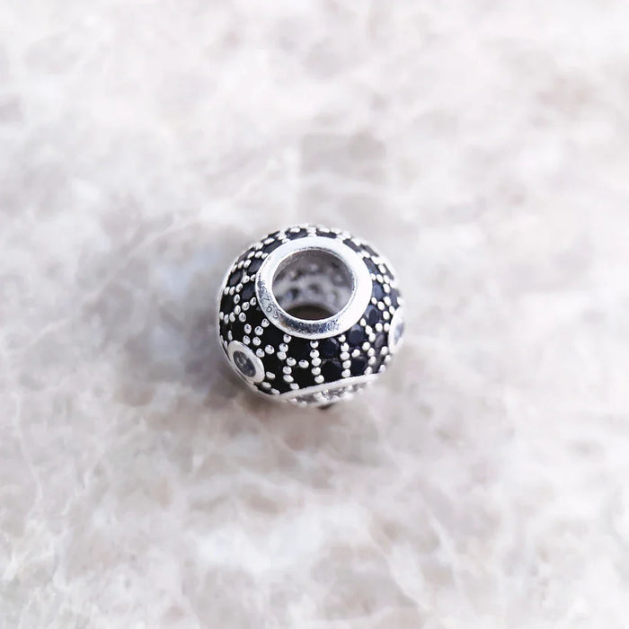 925 Sterling Silver Micro Pave Yin Yang Bead Charm Real For Diy Jewelry Making Fits European Bracelets Gift For Men And Women