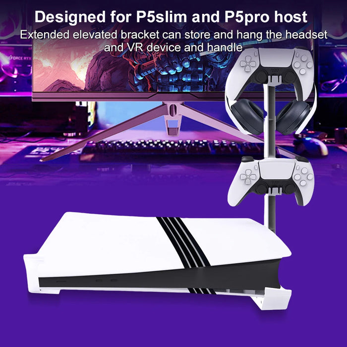 For Ps5 Slim / Pro Horizontal Stand Controller Charger Base Holder 5-Port Usb Ports Stand Holder For Ps5 Slim / Pro Accessories