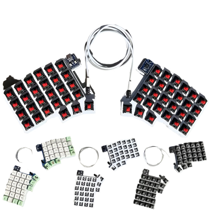 54 Split Keyboard Wired Hot Swap Support Qmk / Vial Keyboard Single Mode Connection Customized Keyboard Rp2040 Zero Board Control