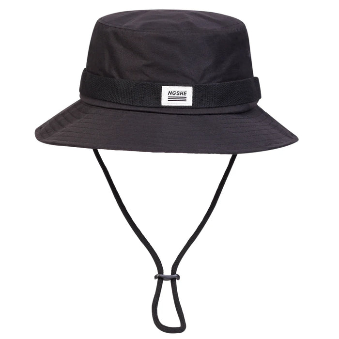 Ngshe Embroidered Drawstring Bucket Hat Sun Protection For Outdoor Adventures