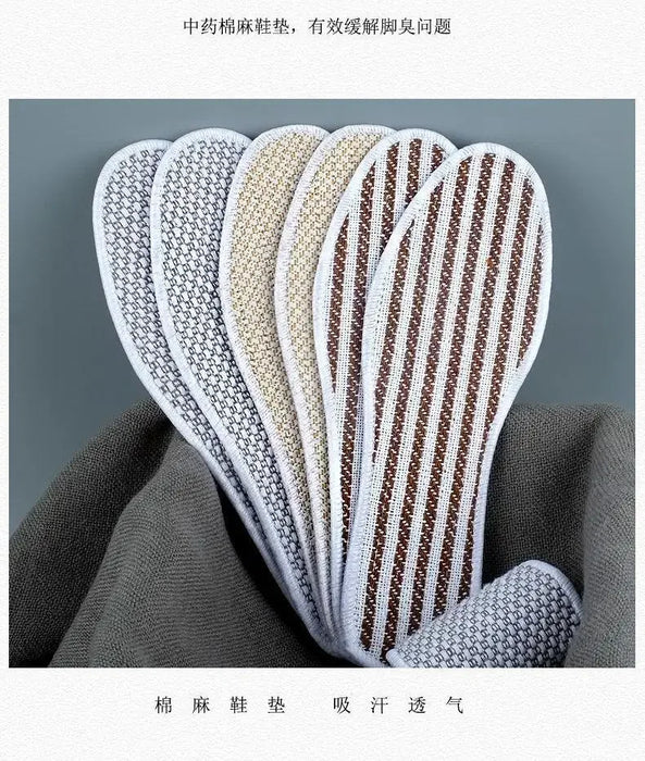 3 Pairs Cotton Linen Insoles Breathable & Comfortable