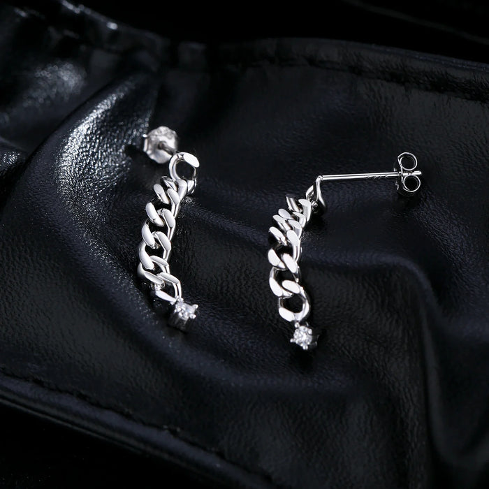 925 Sterling Silver D Colour Moissanite Chain Stud Earrings Trendy & Exquisitefor Womenfine Jewelry