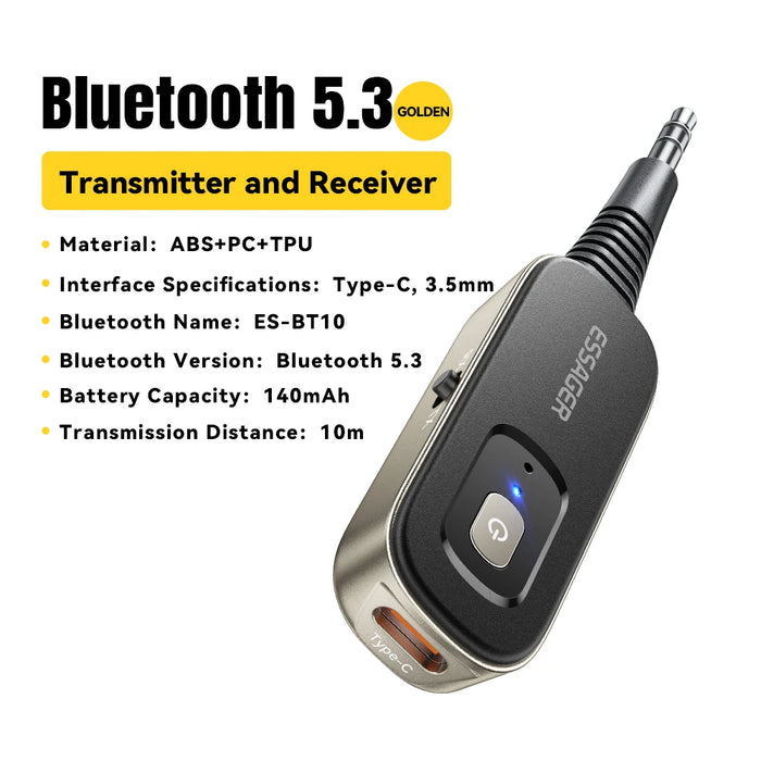 2-In-1 Bluetooth Audio Receiver Transmitter Wireless Bluetooth 5.1 3.5Mm Aux Audio Adapter Stereo For Earphones Tv Car