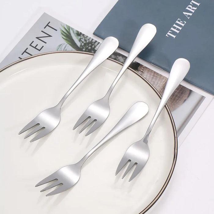 6 Piece Stainless Steel Fruit Fork Set Perfect For Entertaining